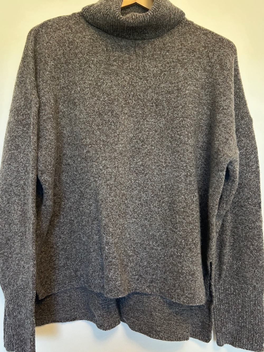 Judith & Charles Cozy Soft Luxury 100% Merino Wool Gray Funnel Roll Neck Poncho